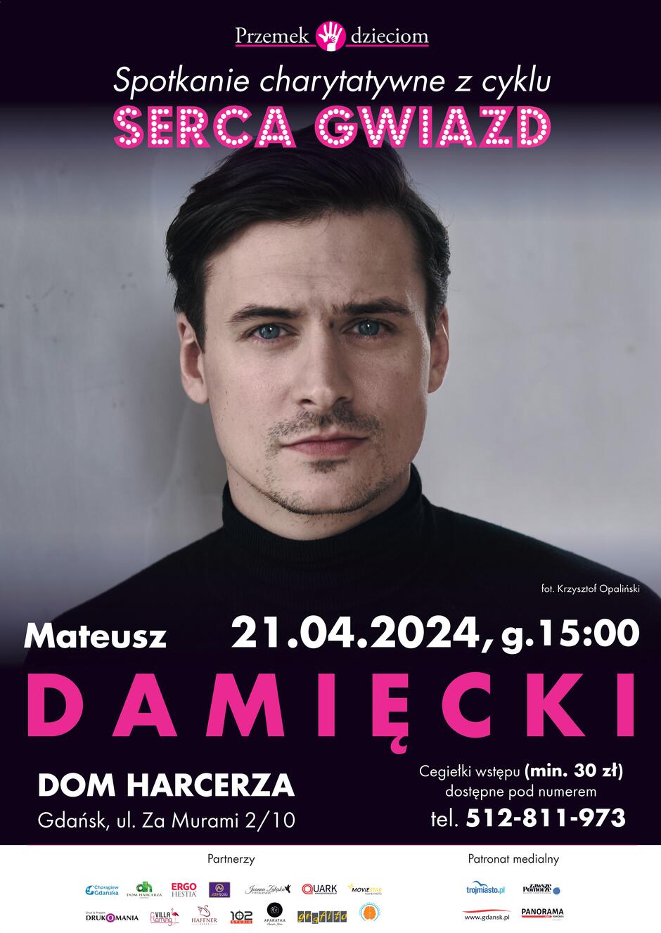 plakat na wydarzenie ze zdjęciem przystojnego mężczyzny