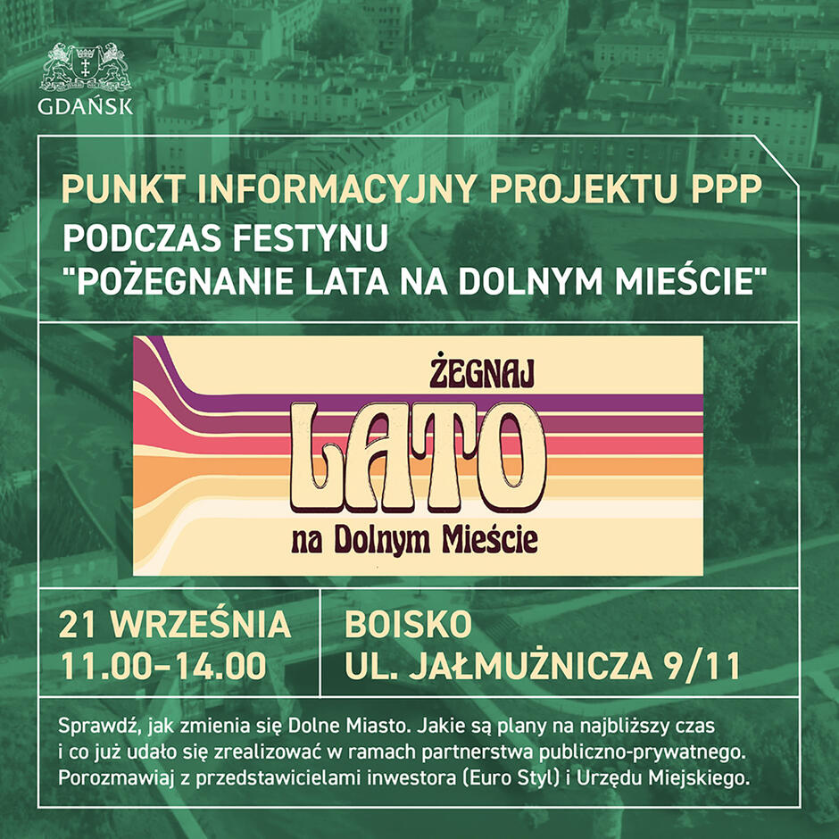 Grafika informująca o festynie na pożegnacie lata.