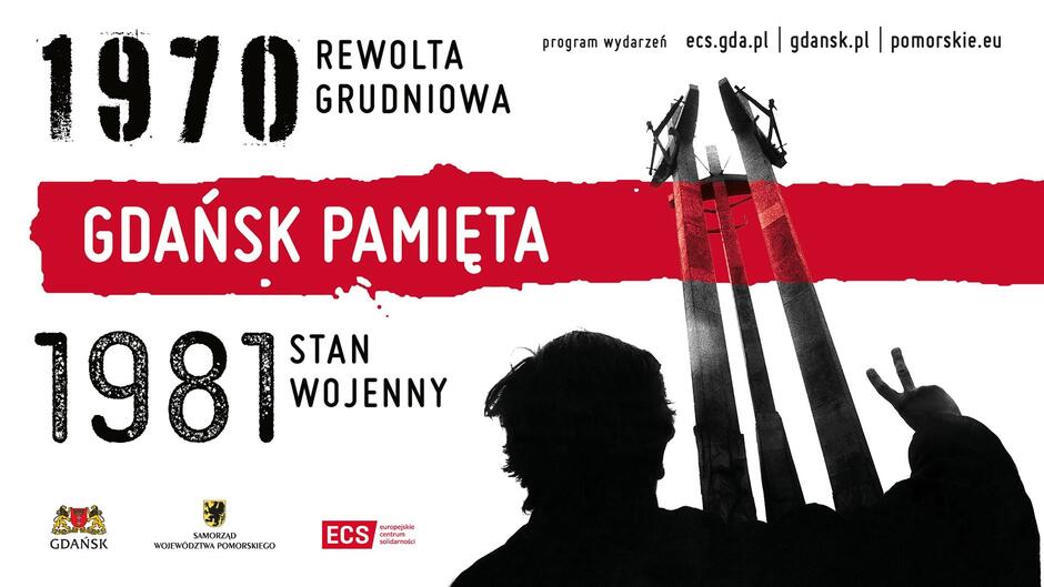 Plakat upamiętnia wydarzenia historyczne w Gdańsku związane z rewolucją grudniową w 1970 roku oraz wprowadzeniem stanu wojennego w 1981 roku. Na czerwono-białym tle widnieją napis Gdańsk pamięta  i sylwetka osoby wykonującej gest pokoju, na tle Pomnika Poległych Stoczniowców