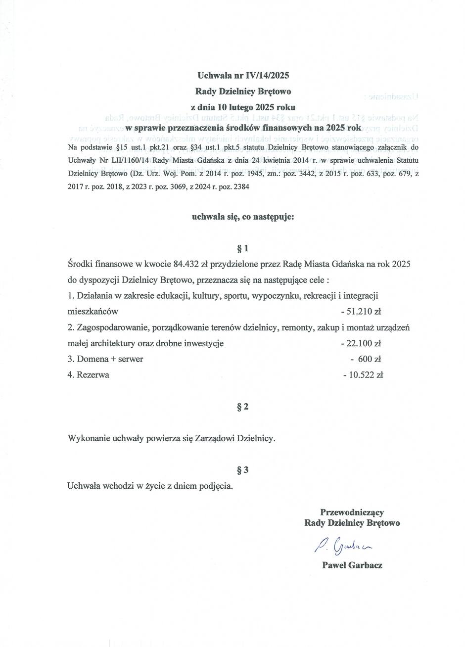 Uchwała IV-14-2025-1