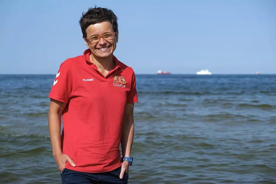 pływaczka na plaży