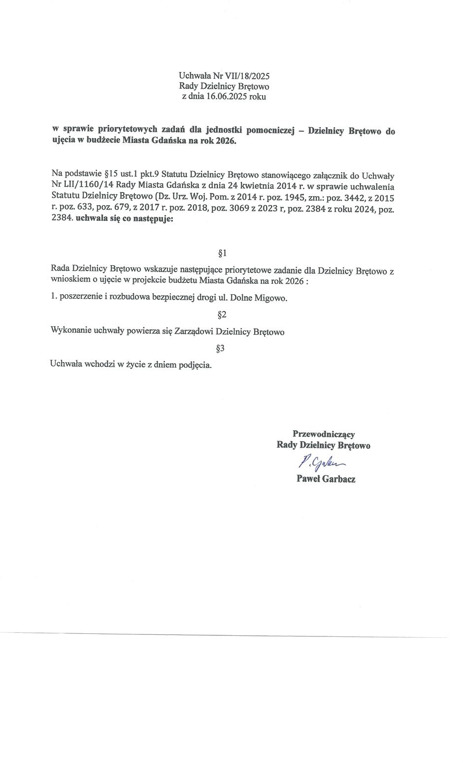 Uchwała VII-18-2025