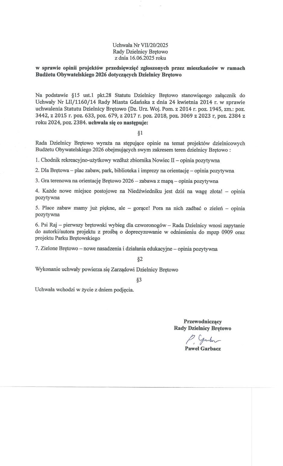 Uchwała VII-20-2025