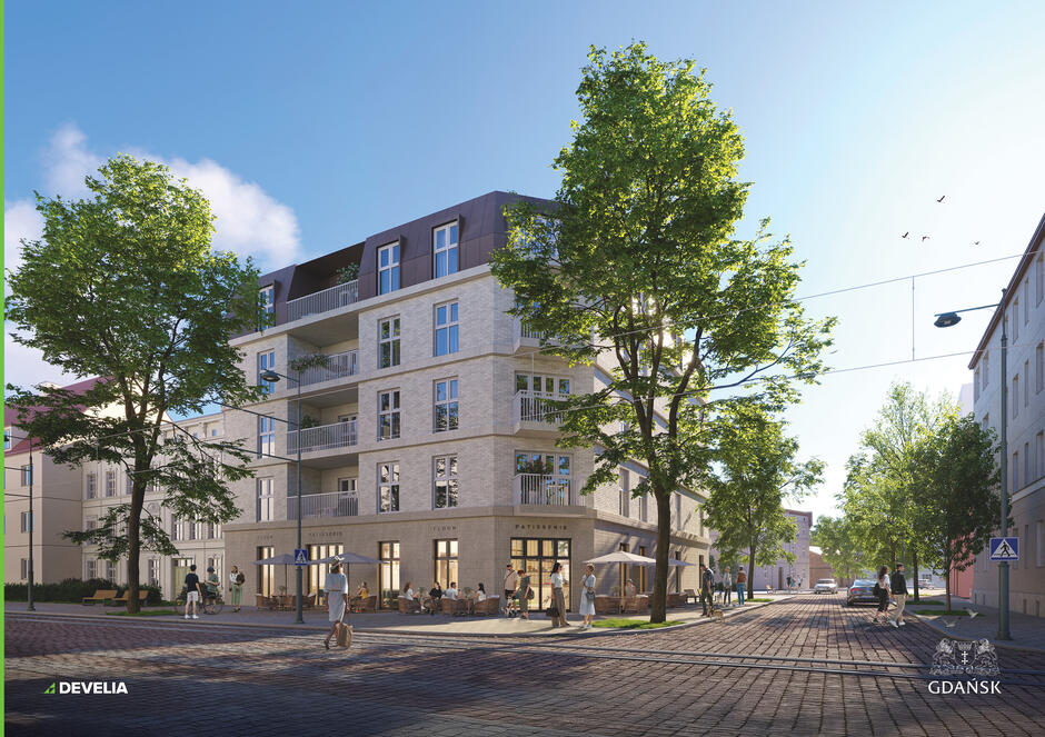 wizualizacja przedstawia nowoczesny budynek