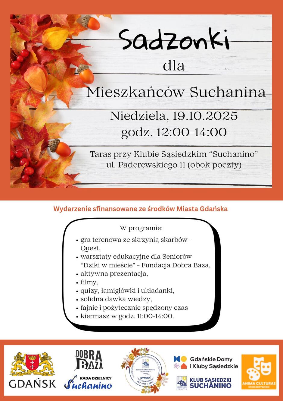 Plakat informujący o akcji rozdawania sadzonek.