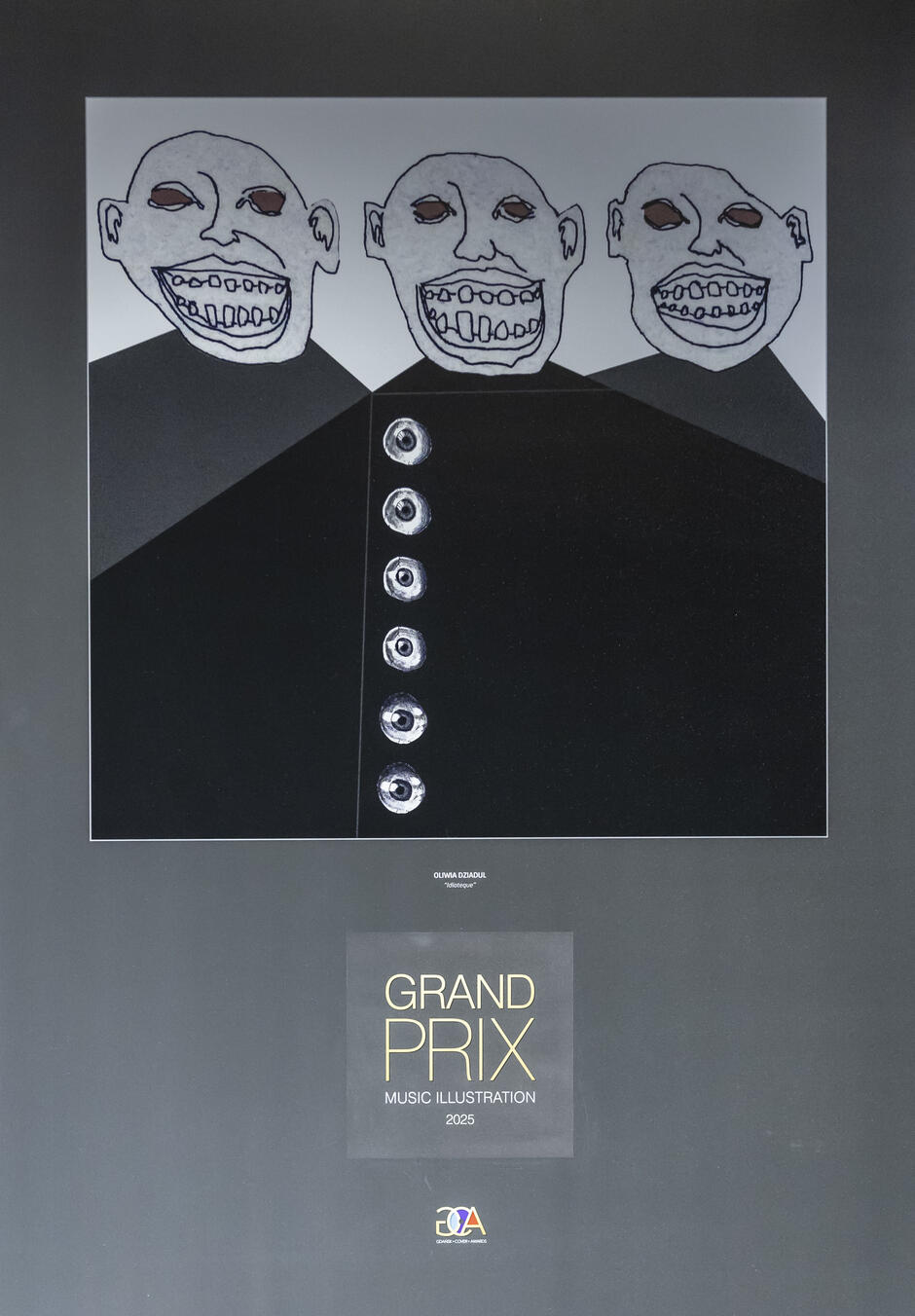 na zdjęciu czarno-biały plakat