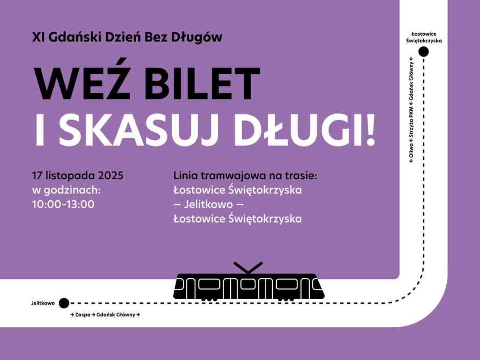 Grafika informująca o 11. Gdańskim Dniu Bez Długów.