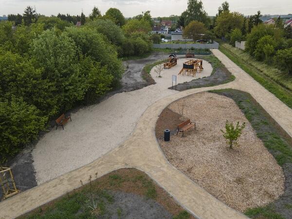 Nowy park w dzielnicy Rudniki z lotu ptaka