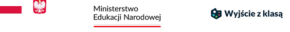 logotypy flaga i godło Polski, logotyp Ministerstwa Edukacji oraz logo programu wyjście z klasą
