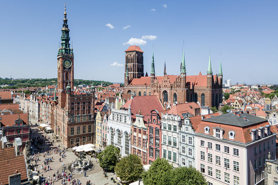 Główne Miasto z lotu ptaka