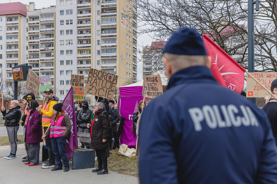 Demonstracja pod szpitalem na Zaspie