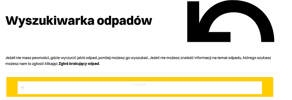Wizualizacja wyszukiwarki odpadów