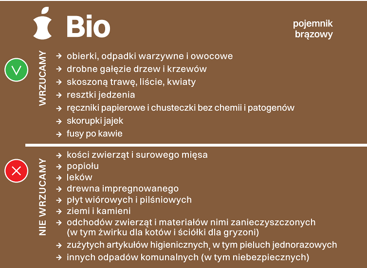 Infografika dotycząca segregacji odpadów