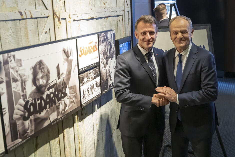 Prezydent Emmanuel Macron w Gdańsku