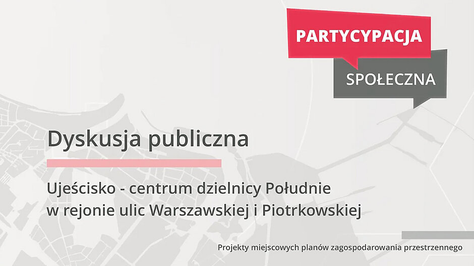 Grafika informująca o dyskusji publicznej.