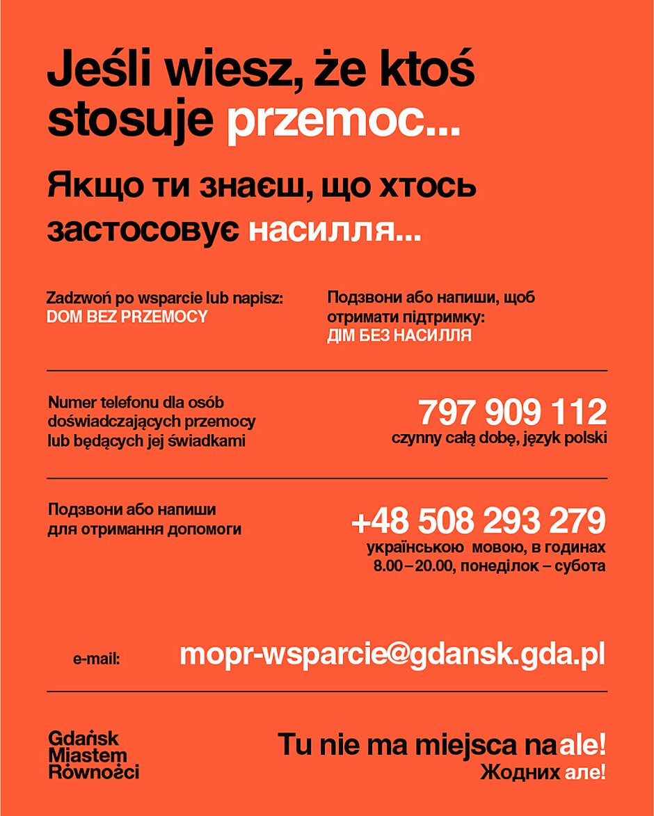 Plakat kampanii społecznej Dom bez przemocy , prowadzonej od kilku lat przez gdański MOPR.