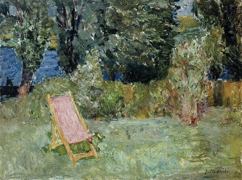 Juliusz_Studnicki,_Pejzaż_z_leżakiem,_1954