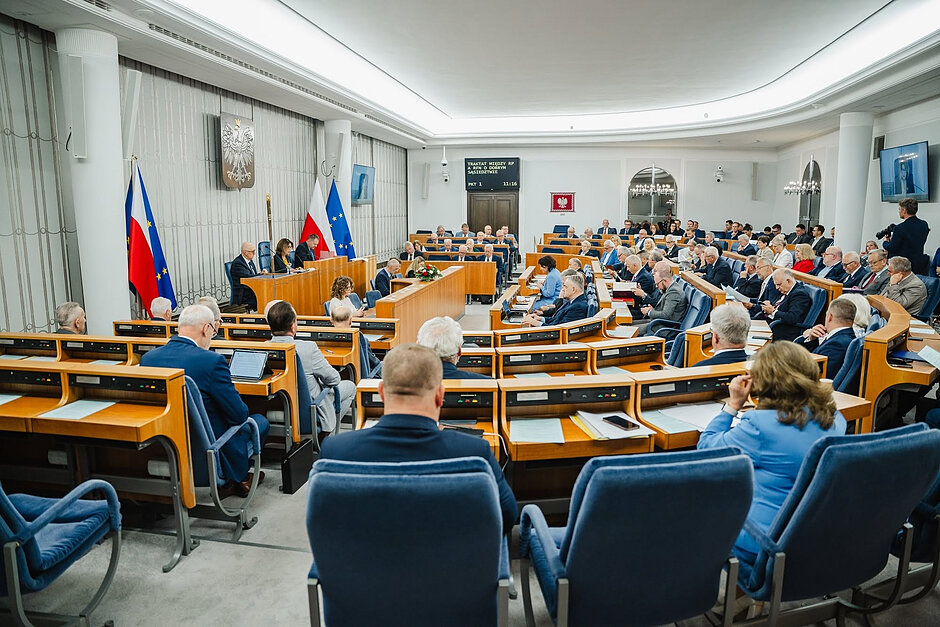 Widok sali plenarnej Senatu RP