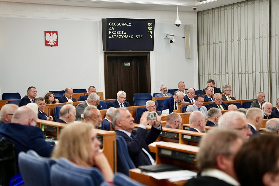 Widok sali plenarnej Senatu RP