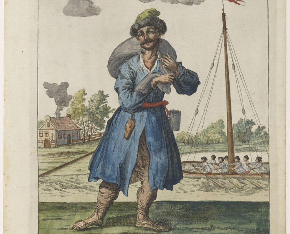 Handlarz kaszą, cykl rycin pt. „Gdańscy Wywoływacze” Mateusz Deisch, 1724-1789