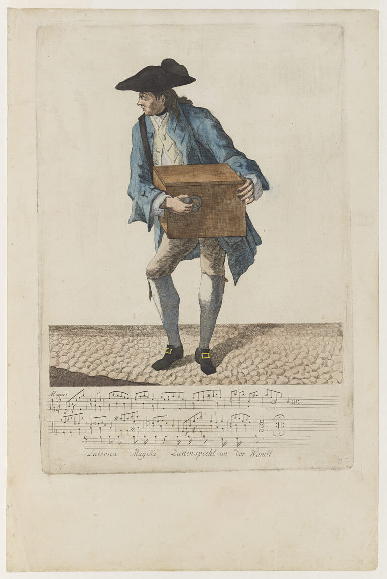 Kataryniarz, cykl rycin pt. „Gdańscy Wywoływacze” Mateusz Deisch, 1724-1789, katalog kolorowych rycin ze zbioru Biblioteki Uniwersytetu Warszawskiego.