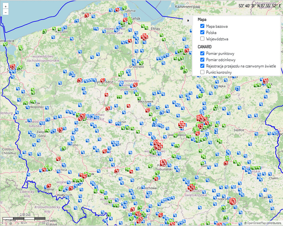 Aktualna mapa fotoradarów jest dostępna na stronie CANARD