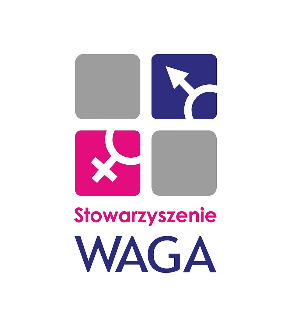 Logo Stowarzyszenia WAGA. Po wybraniu logo nastąpi przejście do strony internetowej Partnera zawierającej informacje o projekcie.