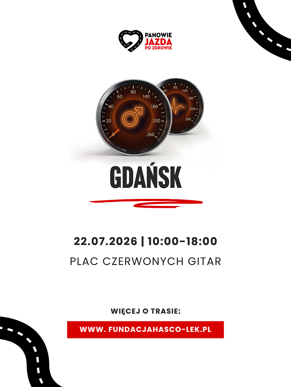 Plakat prezentujący szczegóły akcji Panowie Jazda po Zdrowie 