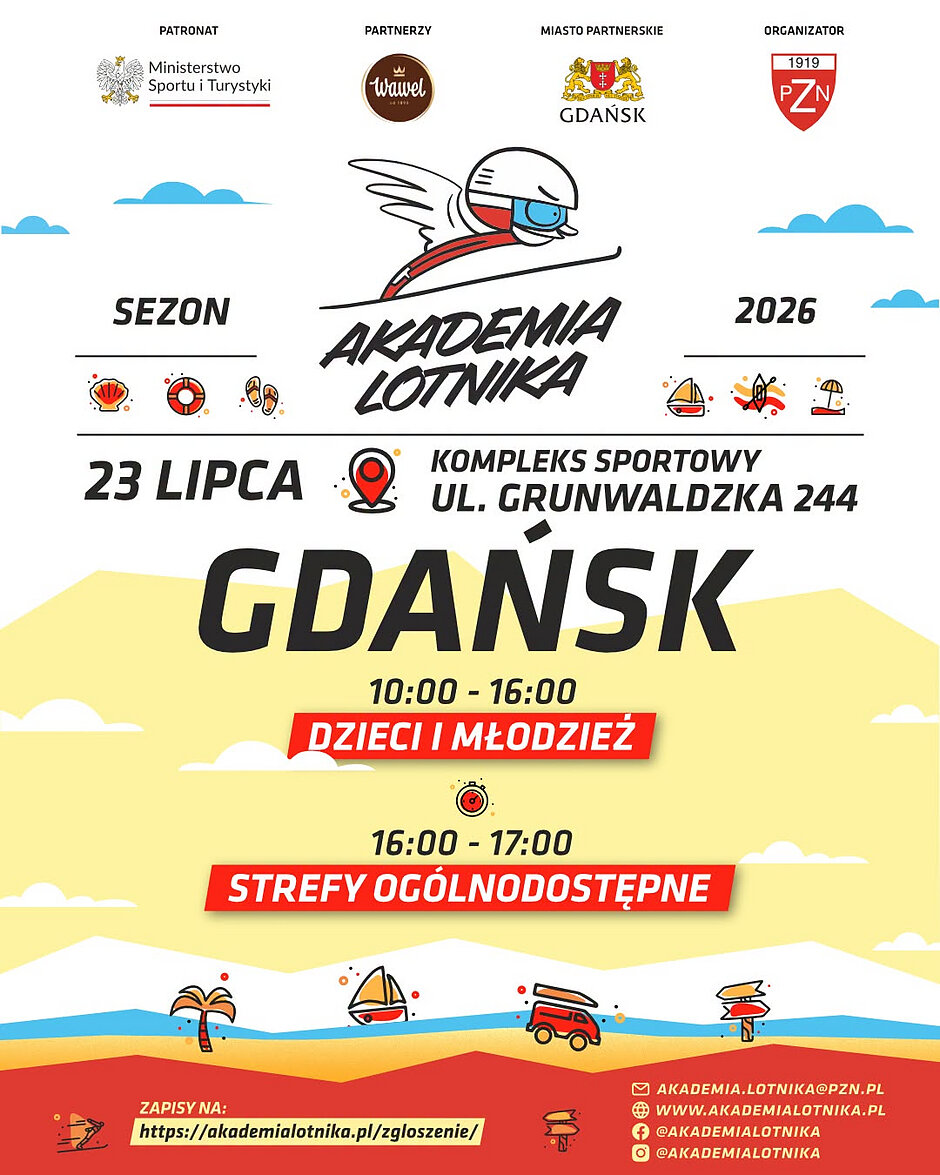 Plakat informujący o Akademii Lotnika w Gdańsku