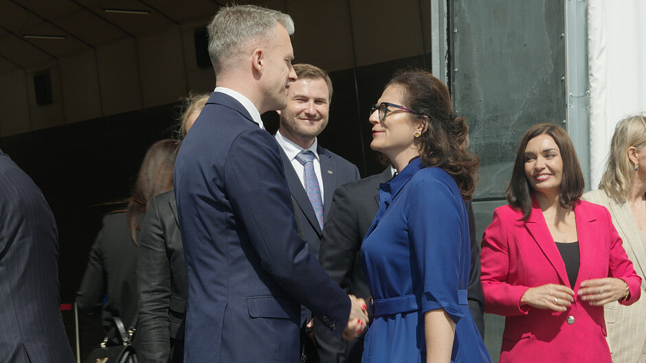 Na zdjęciu: wiceminister Arkadiusz Marchewka, wiceprezydent Gdańska Piotr Grzelak, prezydent Gdańska Aleksandra Dulkiewicz, posłanka Magdalena Sroka 