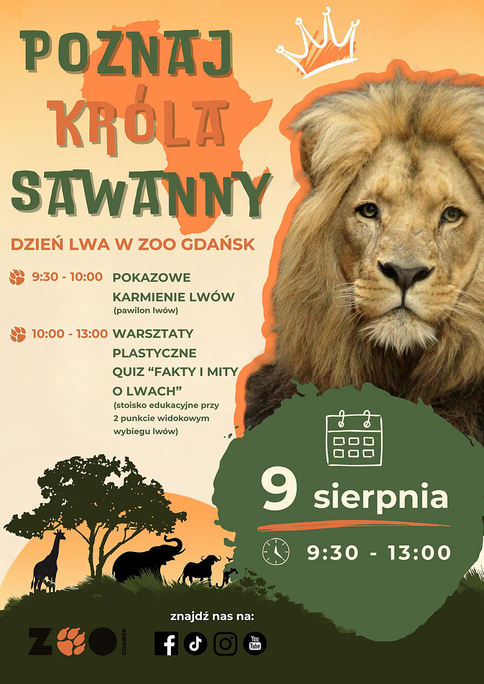 Plakat okazji dnia lwa
