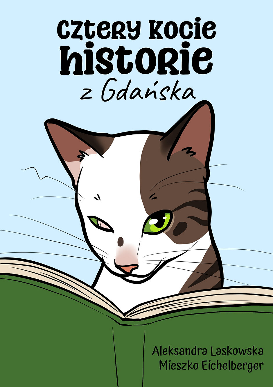 Obraz dekoracyjny przedstawiający okładka komiksu pod tytułem Cztery kocie historie z Gdańska 