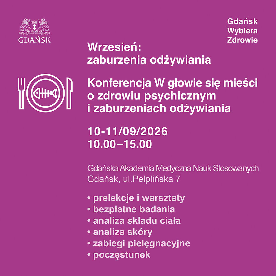 Grafika z informacja o konferencji poświęconej żywieniu.
