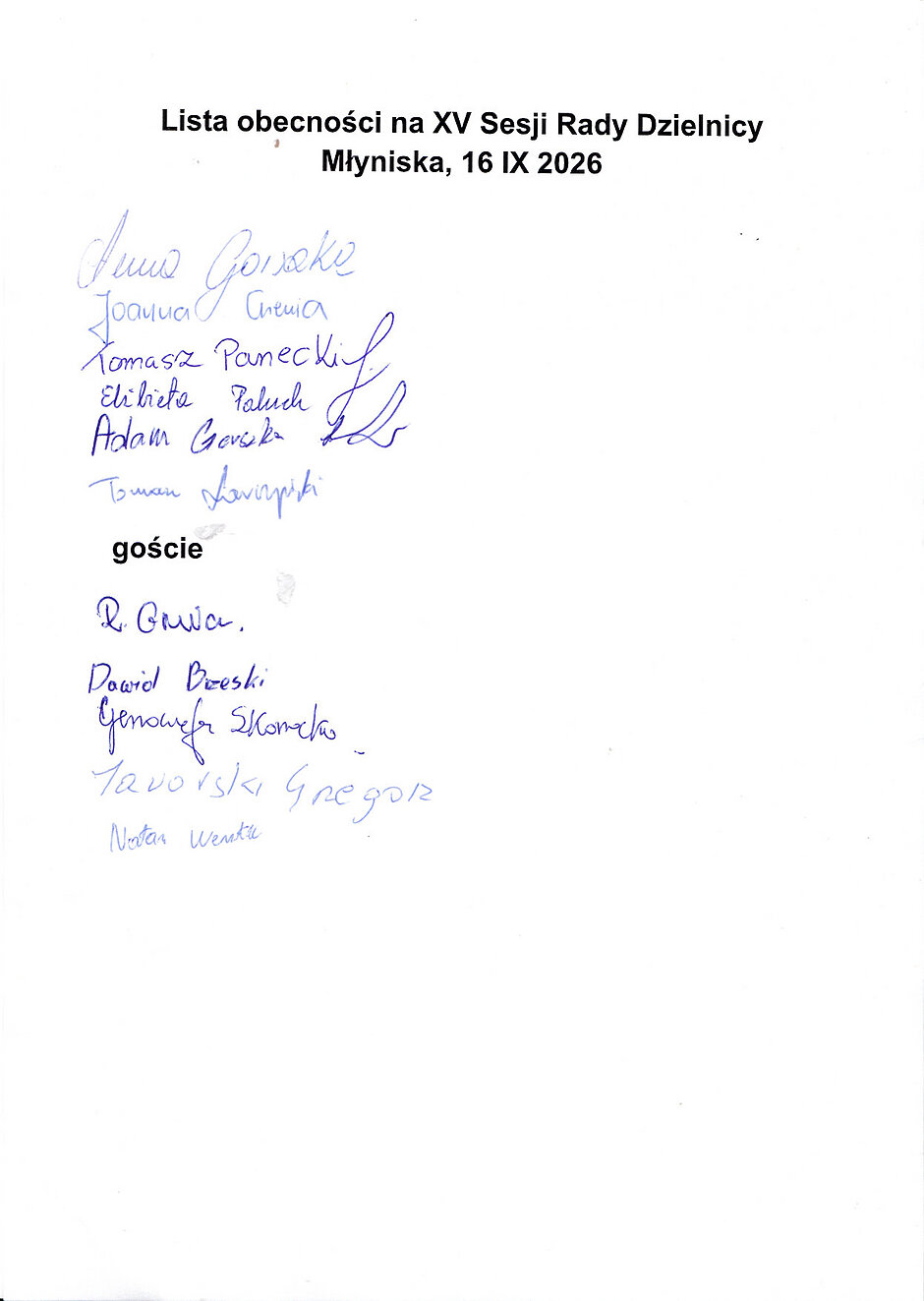 lista obecności