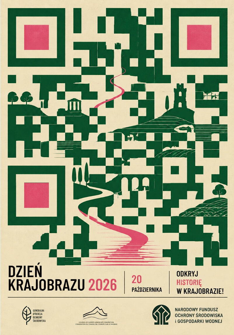 Graficzny plakat Międzynarodowego Dnia Krajobrazu.