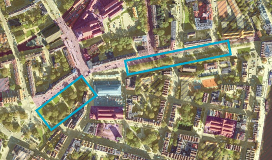 Mapa z fragmentem miasta.