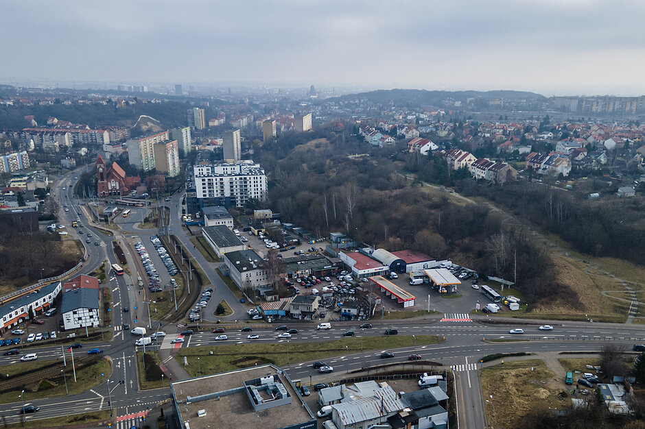 Ulica Kartuska z lotu ptaka