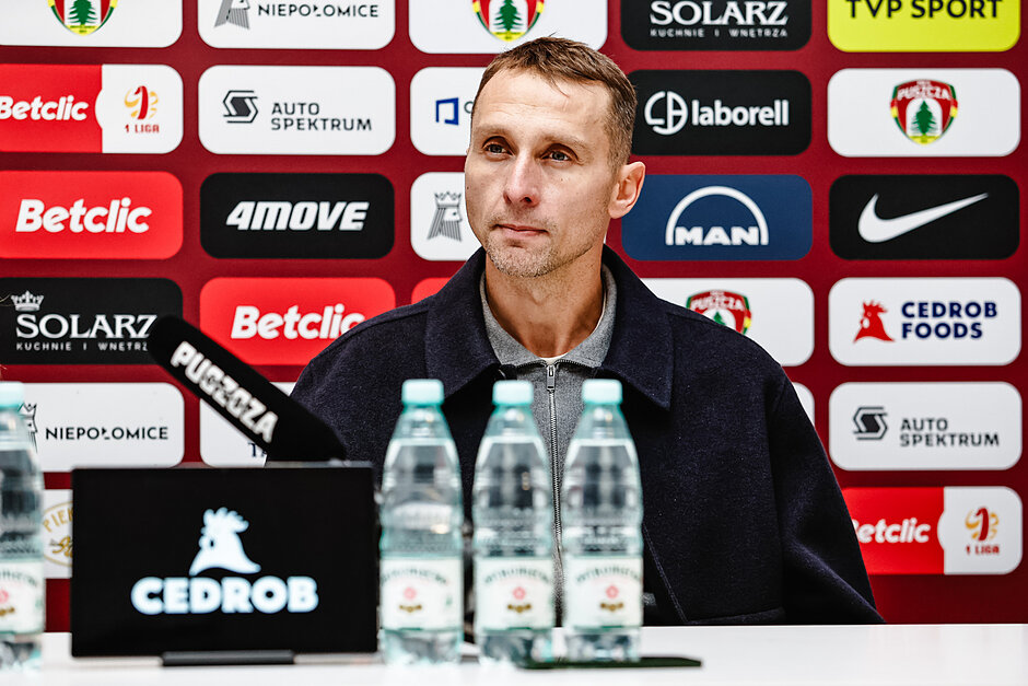 Trener podczas konferecji