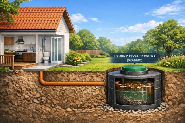 Obrazek dekoracyjny, zbiornik bezodpływowy - szambo