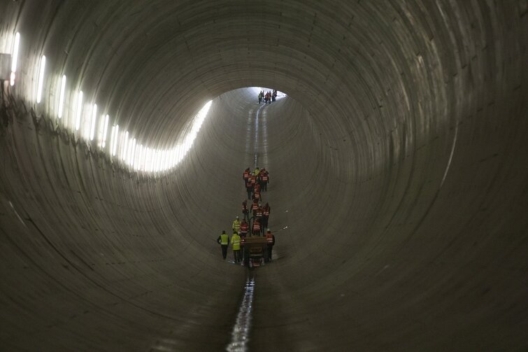 Budowa Tunelu pod Martwą Wisłą. Spacer z udziałem mediów