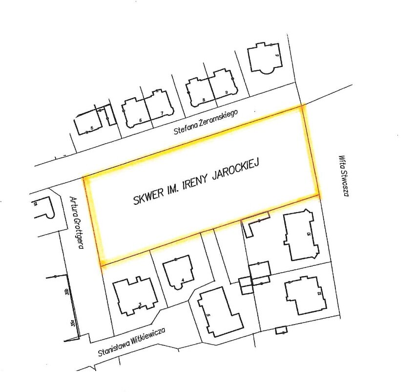 Lokalizacja Skweru im. Ireny Jarockiej