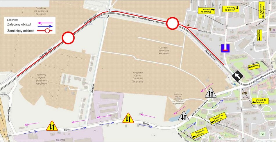 Pierwszy etap będzie wiązał się z zamknięciem ul. Budzysza