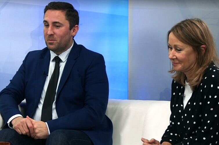 Piotr Borawski, przewodniczący klubu radnych Koalicji Obywatelskiej i Beata Dunajewska, przewodnicząca klubu radnych Wszystko dla Gdańska