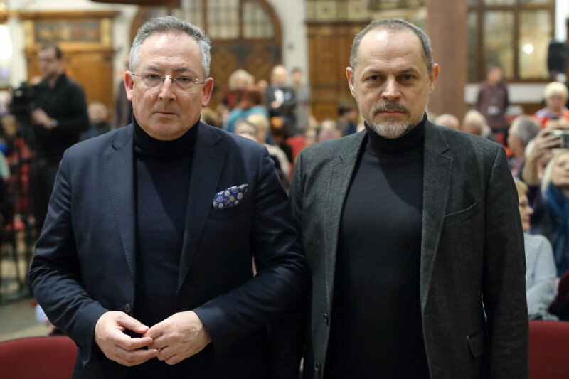 Gdańskie Debaty Obywatelskie. Bartłomiej Sienkiewicz (po lewej) i prof Rafał Wnuk