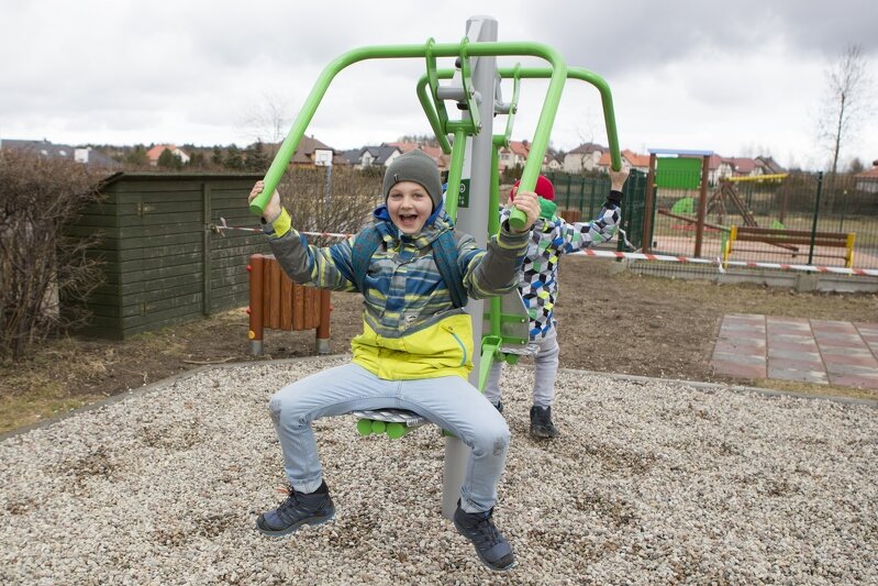 Marzec 2018 roku, otwarcie siłowni pod chmurką w Matarni, zrealizowanej w ramach Budżetu Obywatelskiego