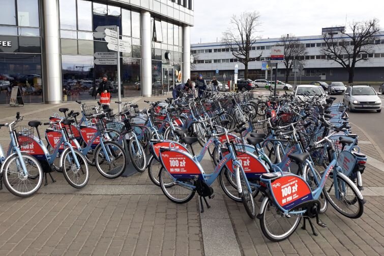 Stacja przy Olivia Business Center to miejsce, gdzie parkuje najwięcej rowerów MEVO