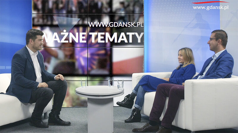 Radna Beata Dunajewska i radny Cezary Śpiewak-Dowbor w studio portalu Gdańsk.pl
