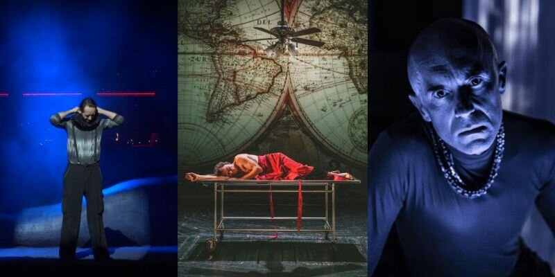 fotomontaż trzech zdjęć ze spektakli