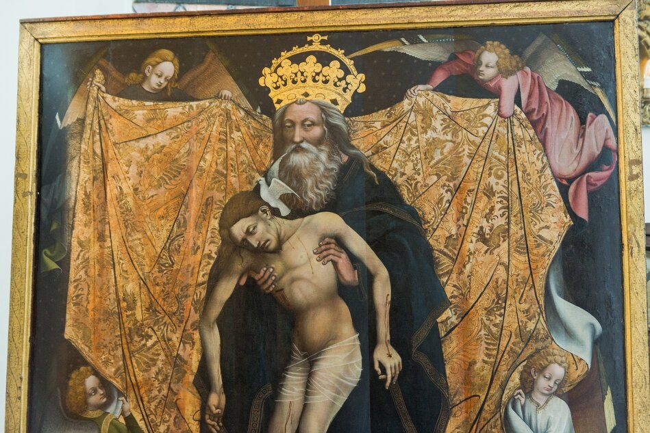 Obraz przedstawiający Boga Ojca trzymającego w objęciach Chrystusa, zdjętego z krzyża