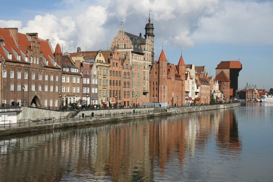 Gdańsk nad Motławą - budynki nad rzeką